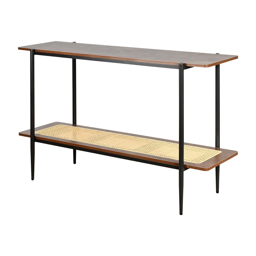 مدخل استقبال خشبي مع رف راتان بوهيمي عصري بني مدخل استقبال خشبي مع رف راتان بوهيمي عصري بني