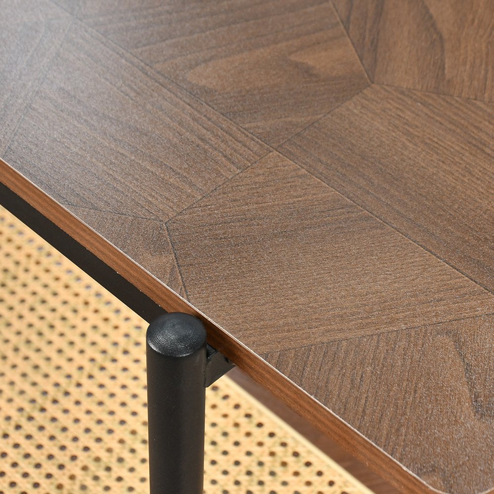 مدخل استقبال خشبي مع رف راتان بوهيمي عصري بني مدخل استقبال خشبي مع رف راتان بوهيمي عصري بني