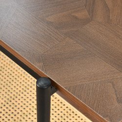 مدخل استقبال خشبي مع رف راتان بوهيمي عصري بني مدخل استقبال خشبي مع رف راتان بوهيمي عصري بني