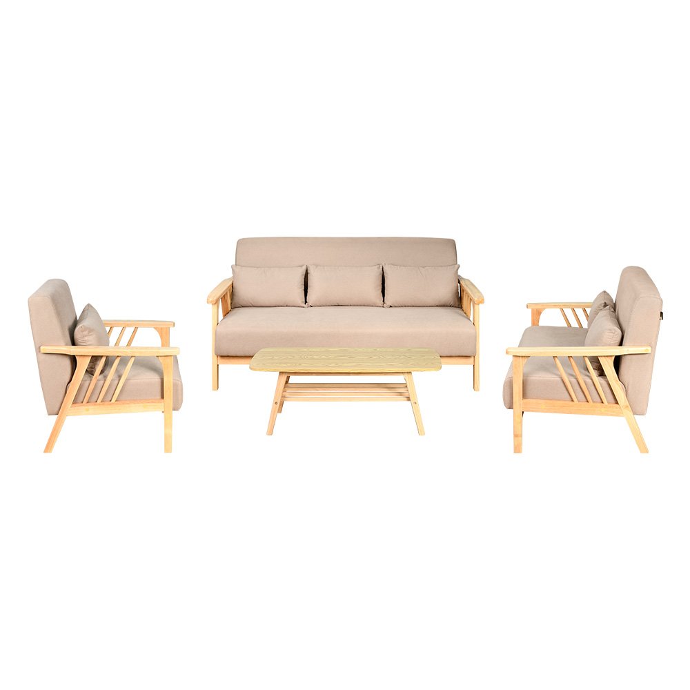 طقم كنب 6 مقاعد وطاولة بهيكل خشبي عصري كافيه طقم كنب 6 مقاعد وطاولة بهيكل خشبي عصري كافيه