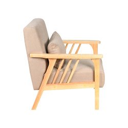 طقم كنب 6 مقاعد وطاولة بهيكل خشبي عصري كافيه