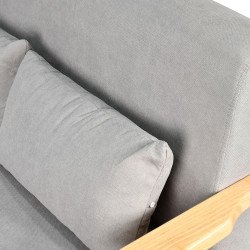 طقم كنب 6 مقاعد وطاولة بهيكل خشبي عصري رمادي