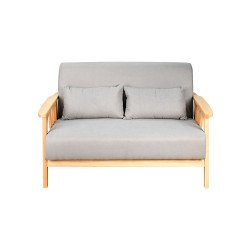 طقم كنب 6 مقاعد وطاولة بهيكل خشبي عصري رمادي