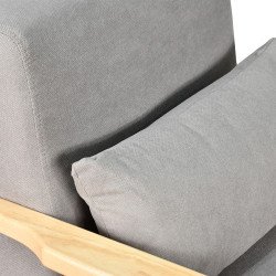 طقم كنب 6 مقاعد وطاولة بهيكل خشبي عصري رمادي