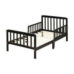 سرير أطفال حواجز أسود 70×135 سم