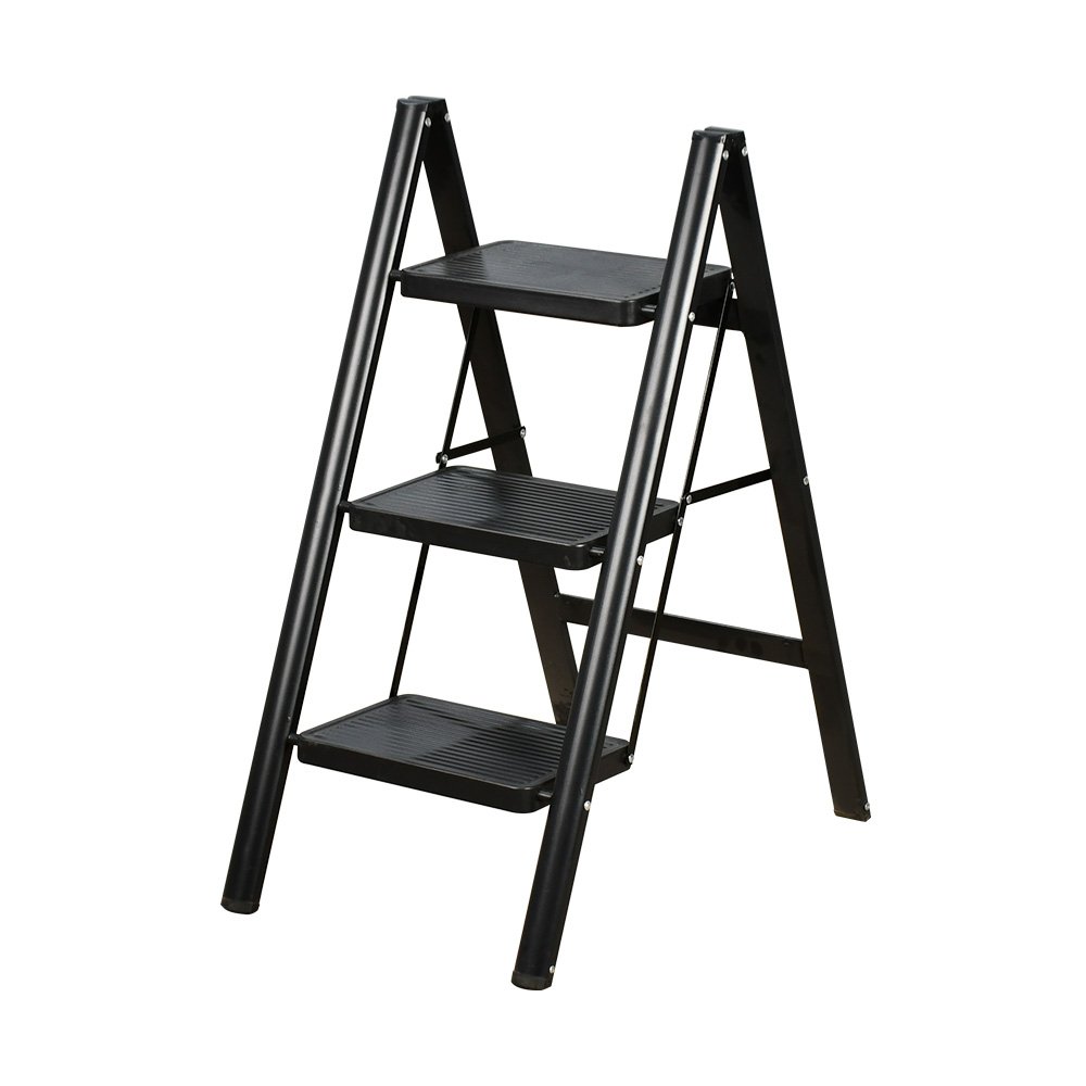 سلم معدني 3 درجات عملي أسود 80×40 سم