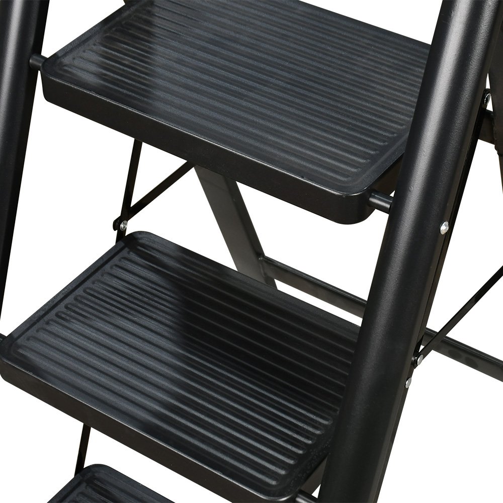 سلم معدني 3 درجات عملي أسود 80×40 سم