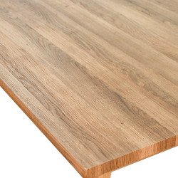 طاولة طعام خشب بأرجل معدنية 6 كراسي بيج