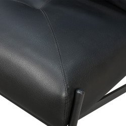 كرسي مفرد جلد بهيكل معدني تصميم عصري أسود