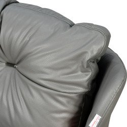 كرسي مفرد جلد بهيكل معدني تصميم عصري رمادي