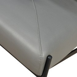 كرسي مفرد جلد بهيكل معدني تصميم عصري رمادي