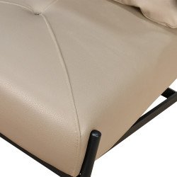 كرسي مفرد جلد بهيكل معدني تصميم عصري كافيه