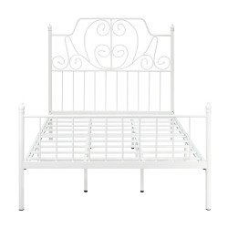 هيكل سرير معدني أبيض 200×140 سم
