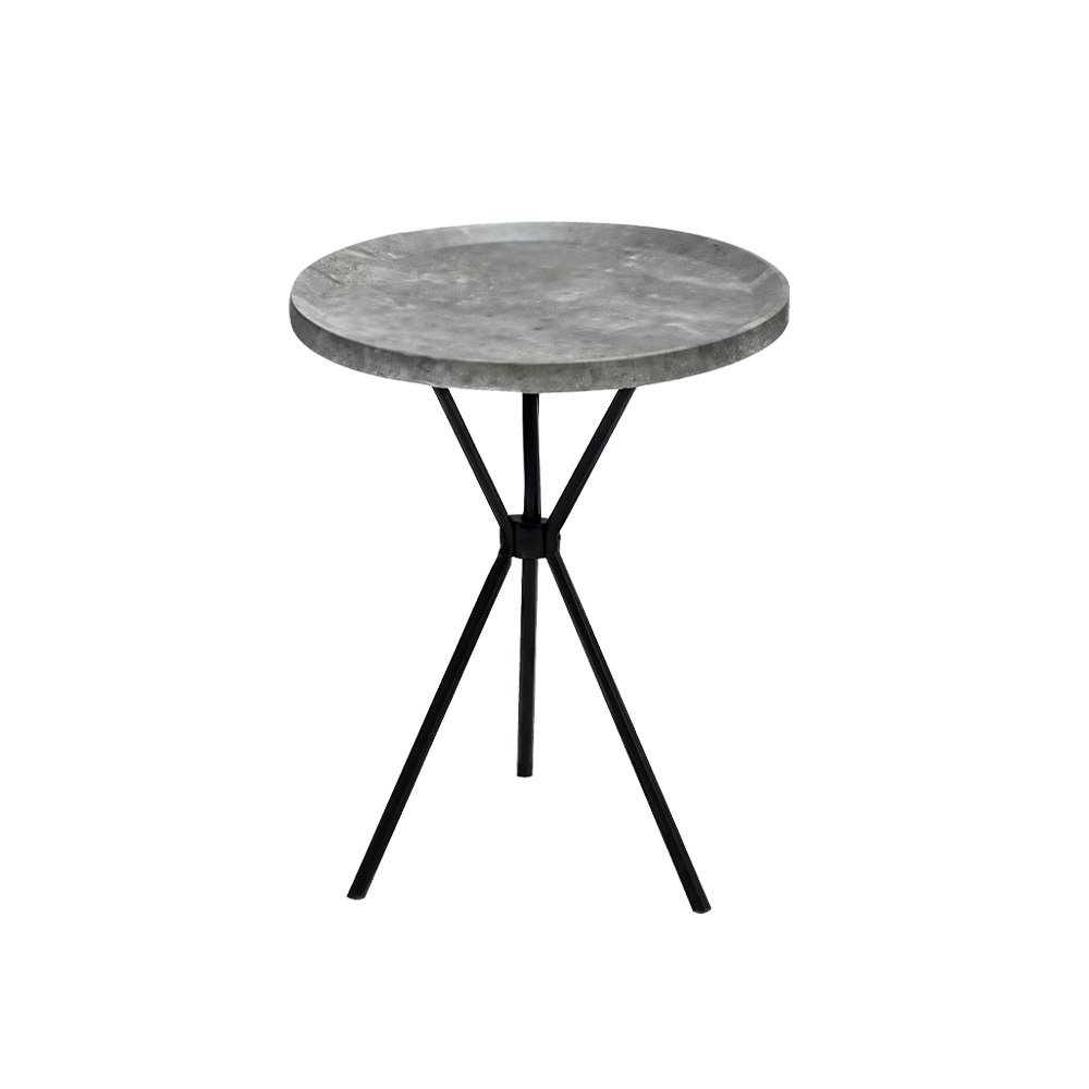 طقم طاولات خدمة 7 قطع خشبي بأرجل معدنية رمادي