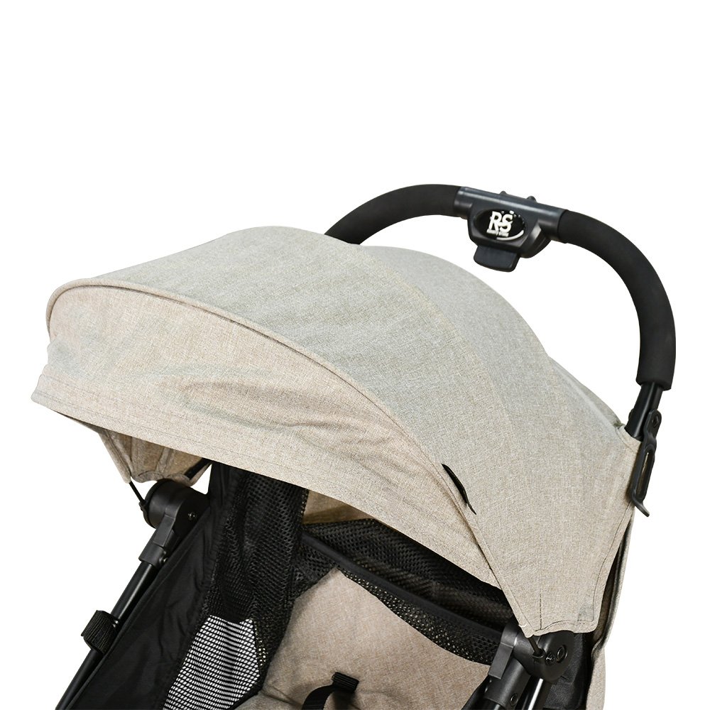 عربة أطفال قابلة للطي قماش بهيكل معدني بيج