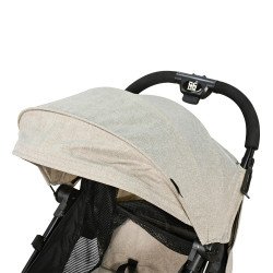 عربة أطفال قابلة للطي قماش بهيكل معدني بيج