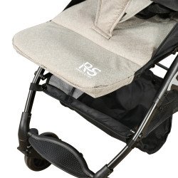 عربة أطفال قابلة للطي قماش بهيكل معدني بيج