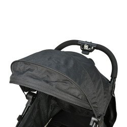 عربة أطفال قابلة للطي قماش بهيكل معدني أسود