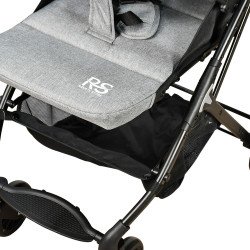 عربة أطفال قابلة للطي قماش بهيكل معدني رمادي