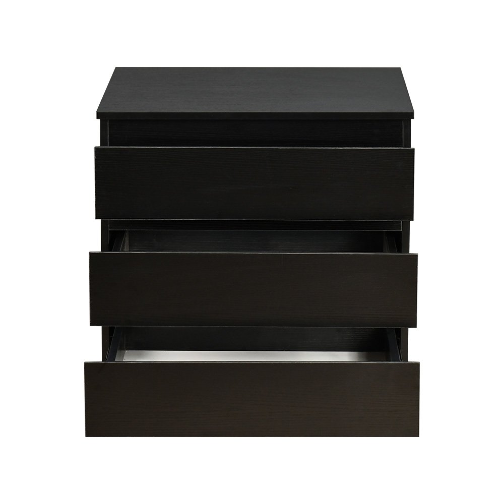 خزانة خشب بـ 3 أدراج تصميم عصري أسود