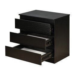 خزانة خشب بـ 3 أدراج تصميم عصري أسود