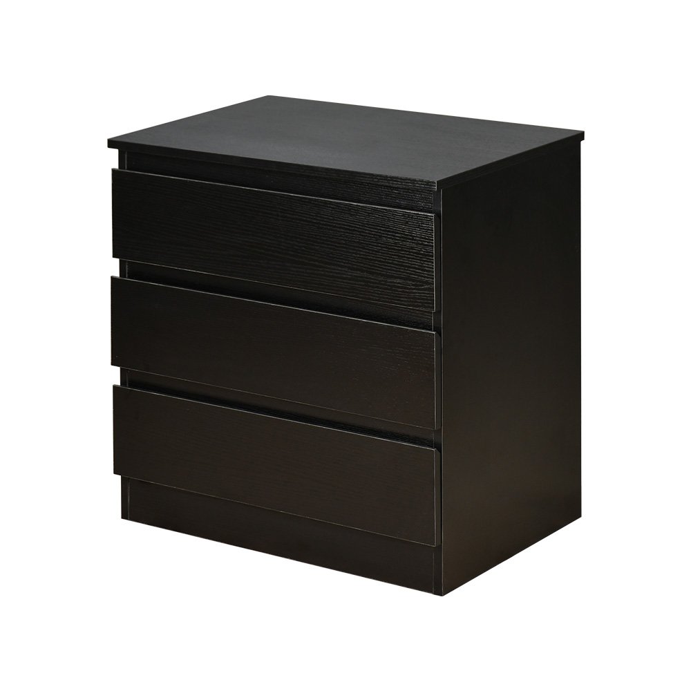 خزانة خشب بـ 3 أدراج تصميم عصري أسود