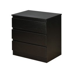 خزانة خشب بـ 3 أدراج تصميم عصري أسود