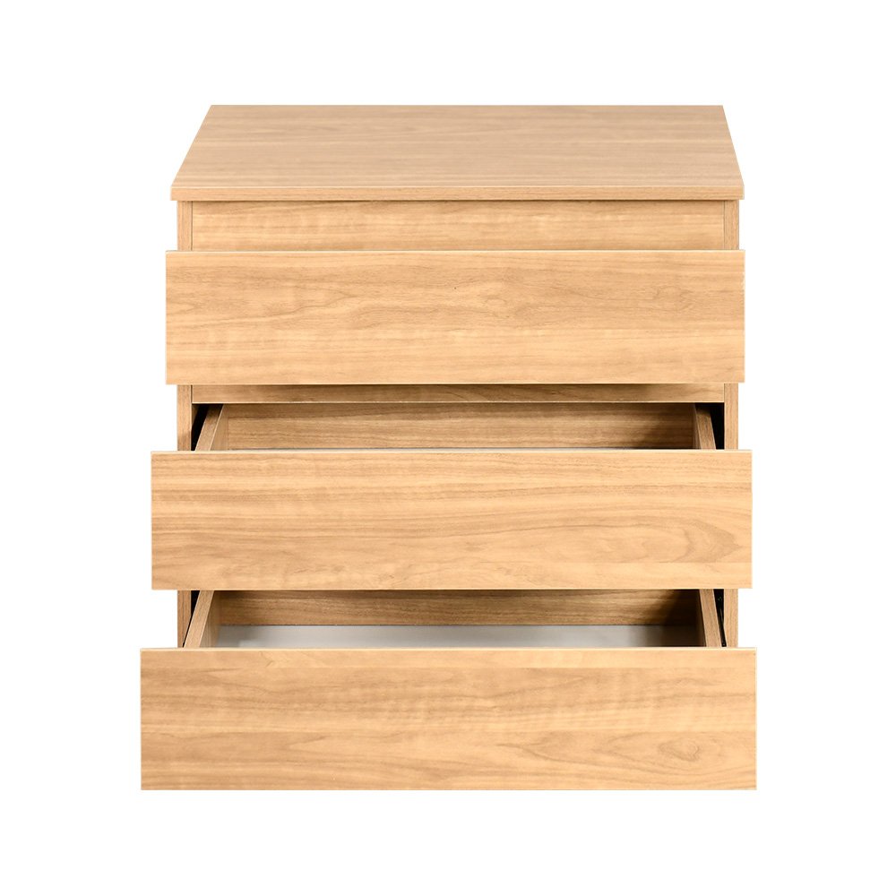 خزانة خشب بـ 3 أدراج تصميم عصري بيج