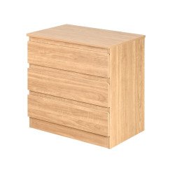 خزانة خشب بـ 3 أدراج تصميم عصري بيج