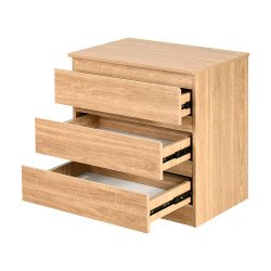 خزانة خشب بـ 3 أدراج تصميم عصري بيج