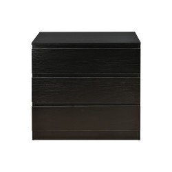 خزانة خشب بـ 3 أدراج تصميم عصري أسود 80×87 سم خزانة خشب بـ 3 أدراج تصميم عصري أسود 80×87 سم