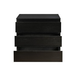 خزانة خشب بـ 3 أدراج تصميم عصري أسود 80×87 سم خزانة خشب بـ 3 أدراج تصميم عصري أسود 80×87 سم