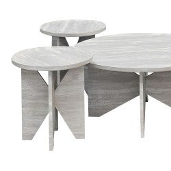 طقم طاولات خدمة مودرن خشبي 5 قطع رمادي