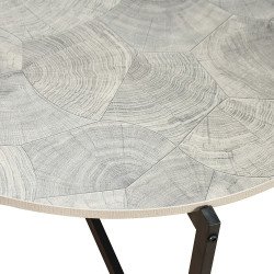 طقم طاولات خدمة خشب 5 قطع بأرجل معدنية رمادي