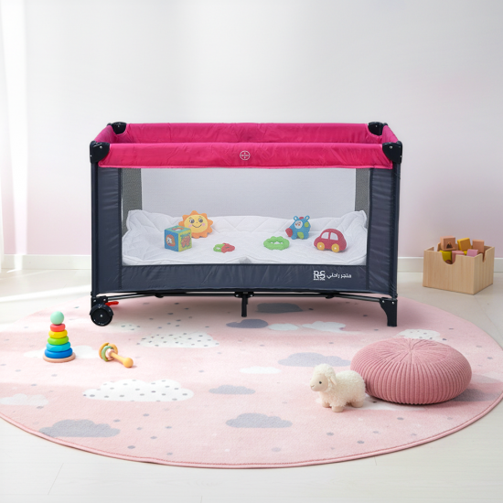 محبس أطفال حواجز متنقل قماش رمادي