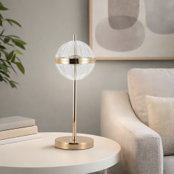 أباجورة استاند معدني تصميم عصري ذهبي