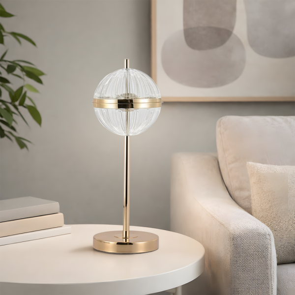 أباجورة استاند معدني تصميم عصري ذهبي