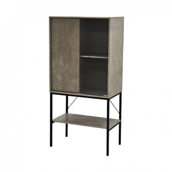 دولاب بوفية صالة خشبي بهيكل معدني 70 سم