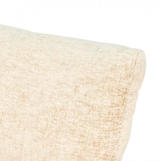 كرسي مفرد مخمل بهيكل معدني تصميم عصري بيج