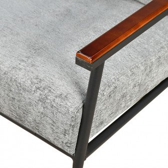 كرسي مفرد مخمل بهيكل معدني تصميم عصري رمادي كرسي مفرد مخمل بهيكل معدني تصميم عصري رمادي