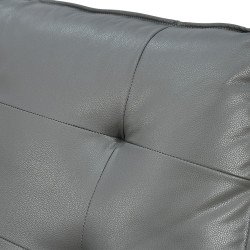 كرسي استرخاء فخم هزار دوار جلد بتصميم عصري رمادي