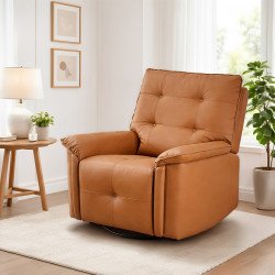 كرسي استرخاء فخم هزار دوار جلد بتصميم عصري جملي