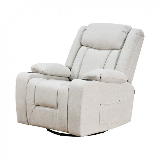 كرسي استرخاء فاخر هزاز دوار بتصميم مودرن بيج كرسي استرخاء فاخر هزاز دوار بتصميم مودرن بيج