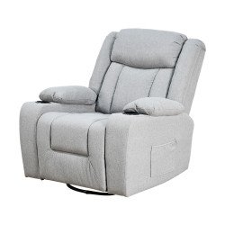 كرسي استرخاء فاخر هزاز دوار بتصميم مودرن رمادي