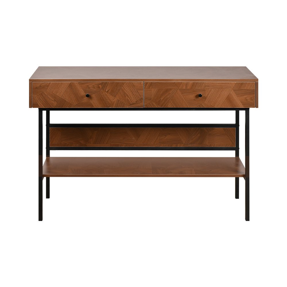 مدخل استقبال عصري خشب بأدراج ورف تخزين بني