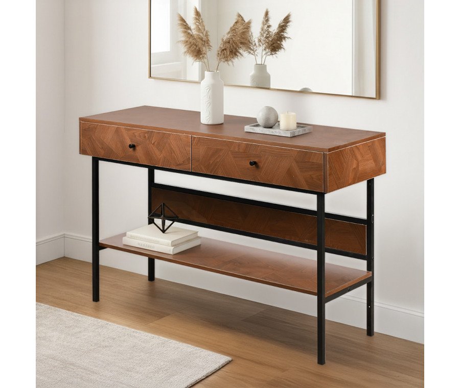 مدخل استقبال عصري خشب بأدراج ورف تخزين بني