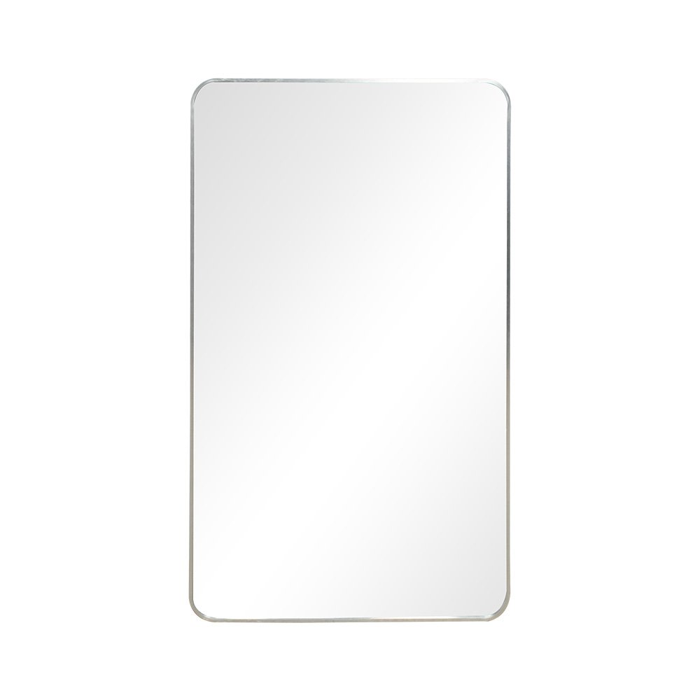 مرآة ديكور حائط بإطار فضي 100×60 سم مرآة ديكور حائط بإطار فضي 100×60 سم