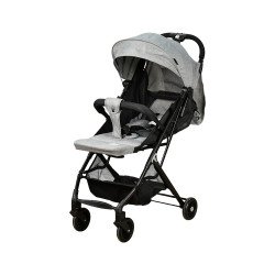 عربة أطفال قابلة للطي قماش بهيكل معدني رمادي عربة أطفال قابلة للطي قماش بهيكل معدني رمادي