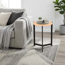 طاولة خدمة مفردة خشب تصميم عملي بيج