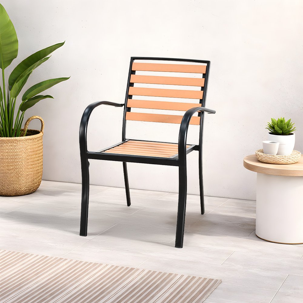 كرسي مفرد خارجي بلاستيك بهيكل معدني كرسي مفرد خارجي بلاستيك بهيكل معدني
